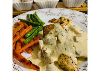 How to Make Tasty Chicken Steaks with Mushroom Sauce