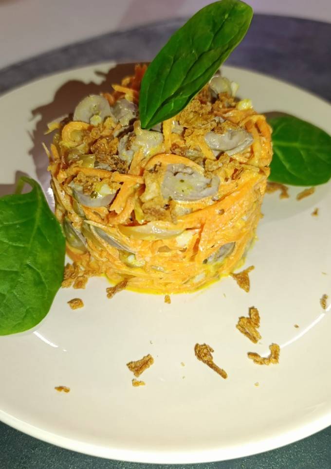 Курячі серця з морквою по-корейськи