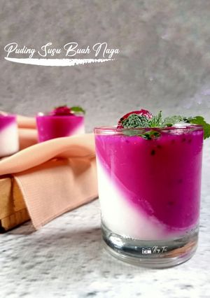 Foto resep Puding Susu Buah Naga