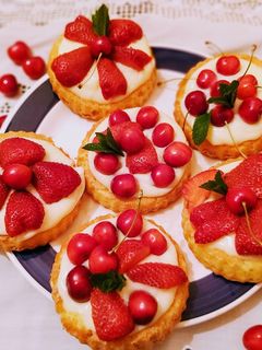 Mini gyümölcs tortácskák🍒🍓🍌🥝🍇🍑🍍🍋🍊🍓🍒 recept fotója