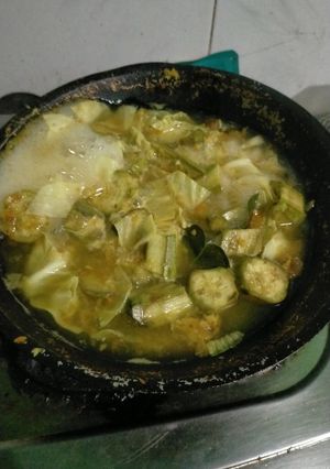 Foto resep Jangan asem terong kubis