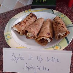 A picture of Tortilla chicken cheese wraps.