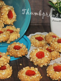 Foto resep Peanut Strawberry Thumbprint Cookies