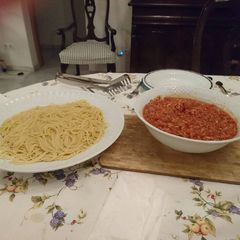 A picture of Soy Mince Bolognese.