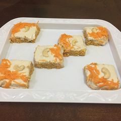 A picture of No bake Vegan Carrot cake with cashew cream frosting.