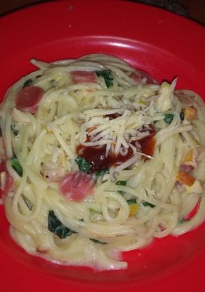 Foto resep Spaghetti Carbonara mix Vegetable