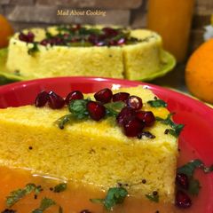 A picture of Orangey Besan Dhokla – No Sugar.
