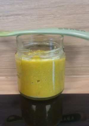 Une photo de Purée bébé petit pois carotte