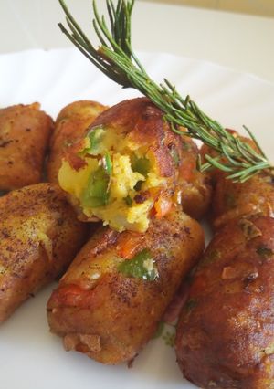 A picture of Potato Kebabs#VeganContest.