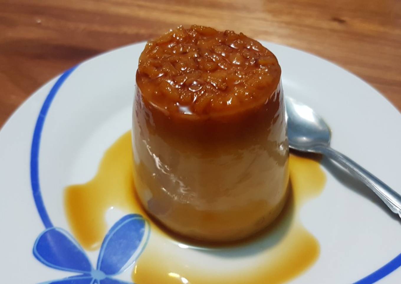 Postre estilo flan de arroz con leche