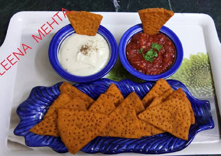 Steps to Make Perfect Lentil Nachos with salsa and sauce