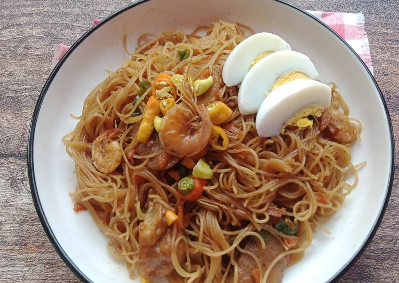 Bihun Goreng bakso udang