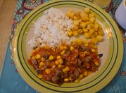 Una foto de carne olla expres