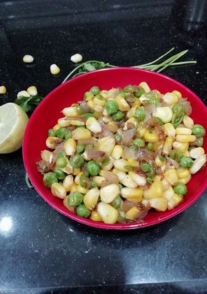 A picture of Corn Matar Chaat.