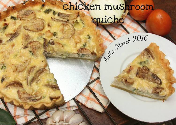 Resep Chicken Mushroom Quiche, Lezat Sekali
