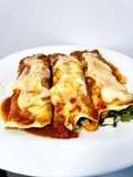 Canelones de pollo y verdura