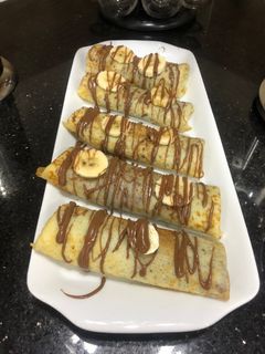 صورة لوصفة كريب بالنوتيلا والموز 🍫🍌