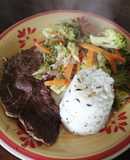 Vegetales con salsa de carne