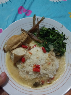 Foto resep Nasi Jagung kuah sambel tumpang ikan asin dan sayur