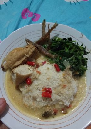 Foto resep Nasi Jagung kuah sambel tumpang ikan asin dan sayur