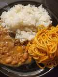 Arroz, habichuelas y espaguettis a la Dominicana.🇩🇴