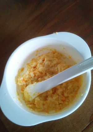 Foto resep MPASI bubur nasi telur wortel