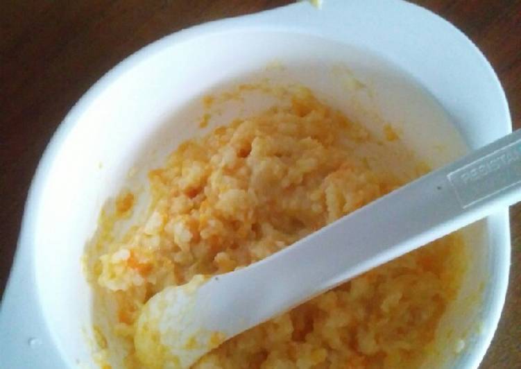 Bumbu MPASI bubur nasi telur wortel | Bahan Membuat MPASI bubur nasi telur wortel Yang Sedap