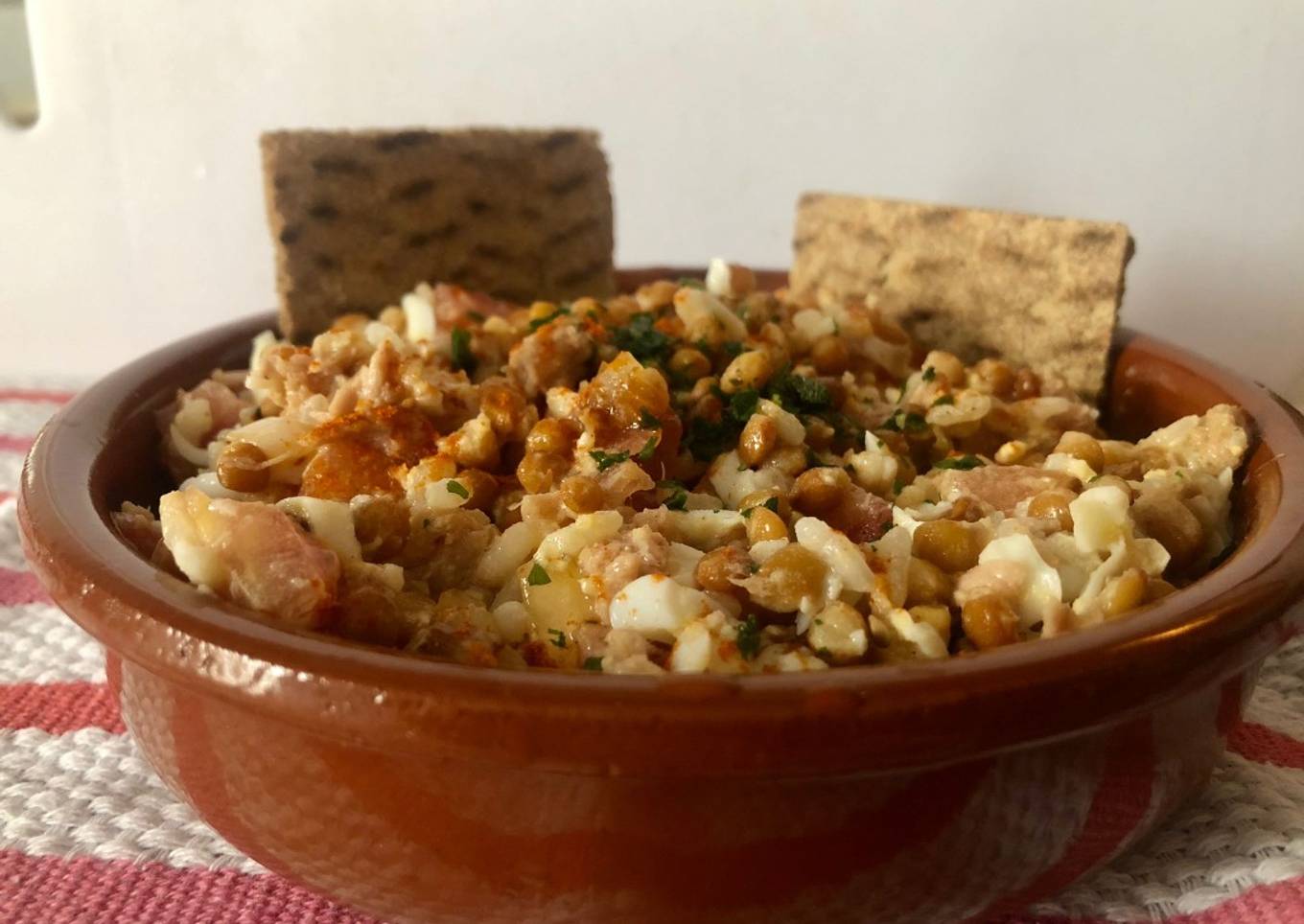 Ensalada de lentejas y arroz