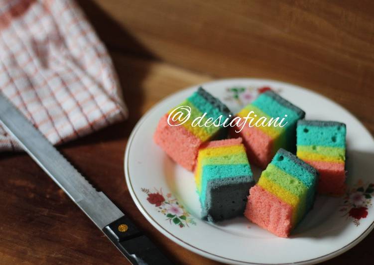 Cara Gampang Membuat Bolu kukus pelangi, Lezat