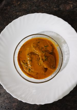 A picture of Red Poha Cutlet Curry.