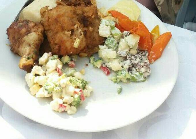 Recipe of Homemade Cauliflower and broccoli salad