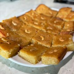 A picture of Basbousa - Middle Eastern Semolina coconut cake.