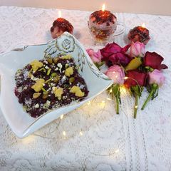 A picture of Beetroot and jaggery halwa.