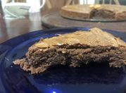 Una foto de brownie de garbanzo sin azúcar