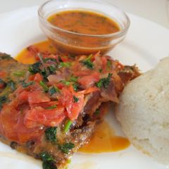 A picture of Wet Fry Fish with Ugali.