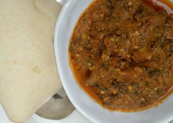 Recipe of Perfect Semo with groundnut soup