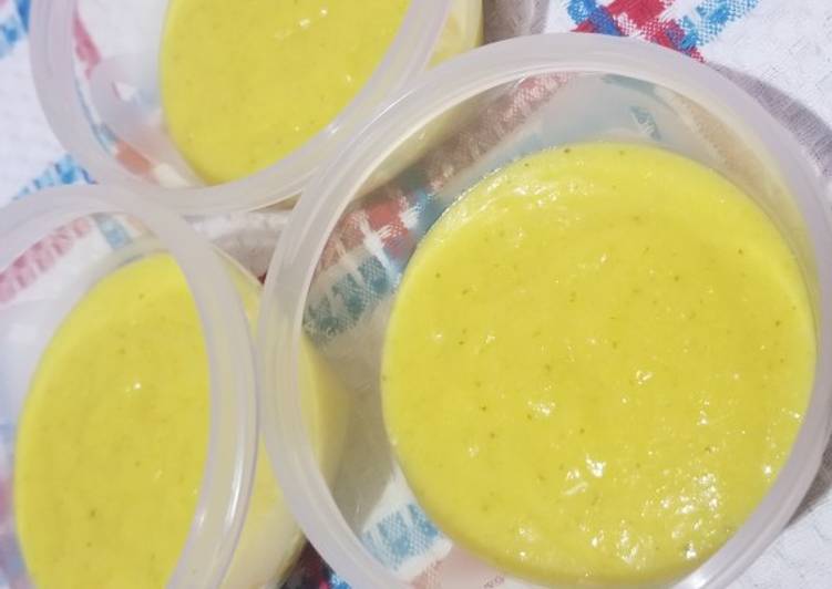 Resep Bubur Kuning Brokoli (MPASI 6 bulan) Anti Gagal