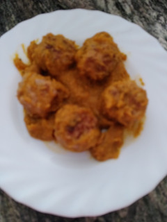 Una foto de Albóndigas con salsa de seis verduras