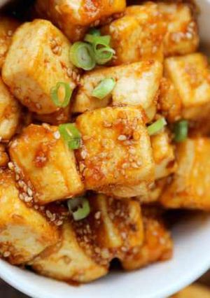 عکسی از دستور طرز تهیه پنیر توفو