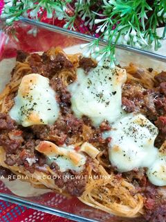 Foto resep Baked Bolognese Spaghetti