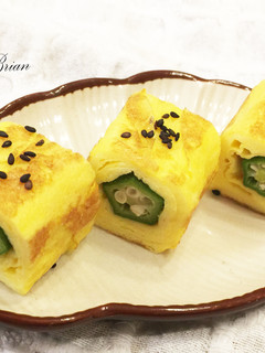 秋葵玉子燒 的食譜成品照片