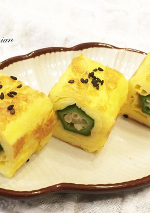 秋葵玉子燒 的食譜成品照片