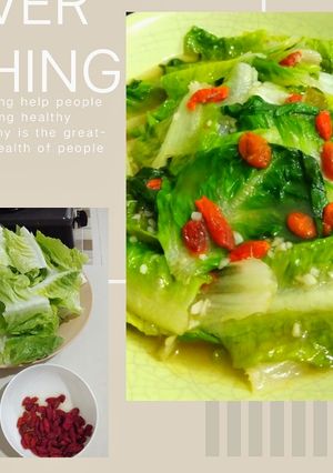 Foto resep Romaine Lettuce / Selada Tumis Goji Berry