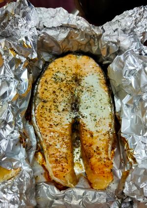 รูปของ แซลมอนอบเกลือพริกไทย by Air fryer