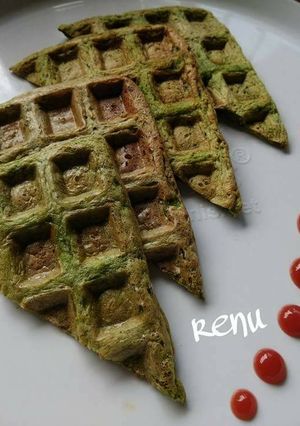 A picture of Moong Dal Waffles.