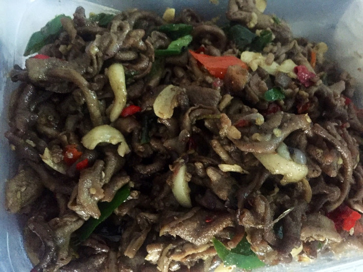 Resep Oseng usus ayam pedas Anti Gagal