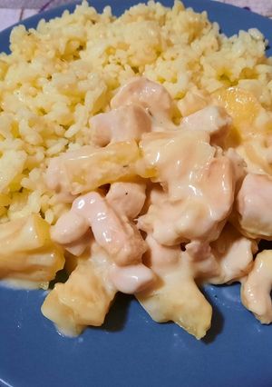 Ananászos-tejszínes csirke recept fotója