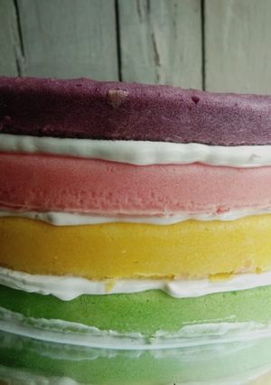 Foto resep Rainbow cake putih telur