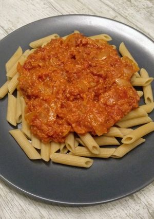 Foto principal de Pasta con chorizo y jamón