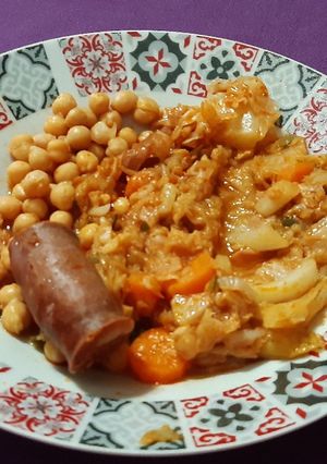 Foto principal de Garbanzos con verduras rehogadas con pimentón y vinagre